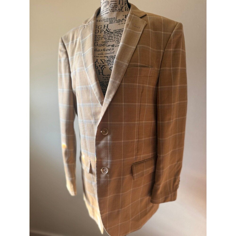 LINEAGE Men's Plaid Suit Tan